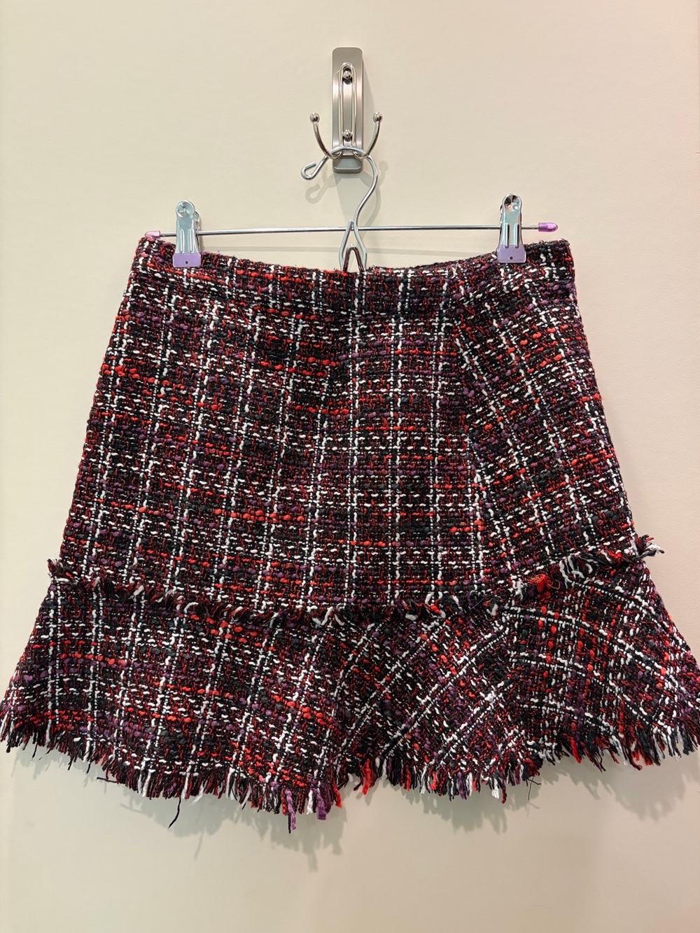 Naked Zebra Tweed Flared Mini Skirt